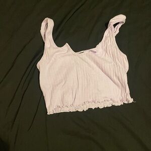 Ribbed Lilac Crop Tank Top - Women